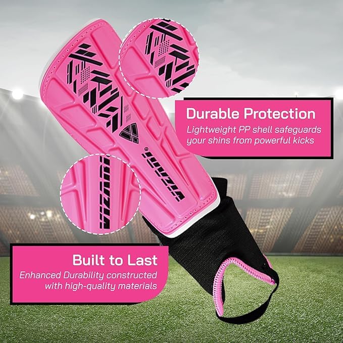 Vizari Malaga Shin Guards for Kids, Youth, Adults â€“ Lightweight Soccer Shin Pads with Ankle Protection for Boys, Girls, Men & Women (Ages 3 to Adult) - Image 2